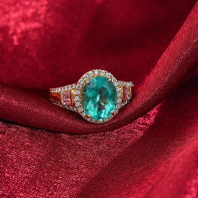 £6675.64 • Buy ILIANA 18K Yellow Gold AAAA Emerald Halo Ring With Diamond (G-HSI) TCW 3.9Ct