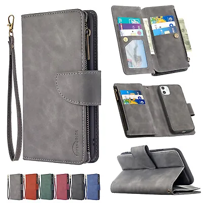 $16.49 • Buy Case For IPhone 12 11 X Zip Coin Purse Card Slot Flip Leather Wallet Phone Cover