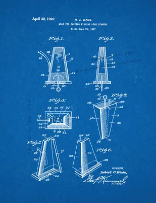 Mold For Casting Fishing-line Sinkers Patent Print Blueprint • $22.16