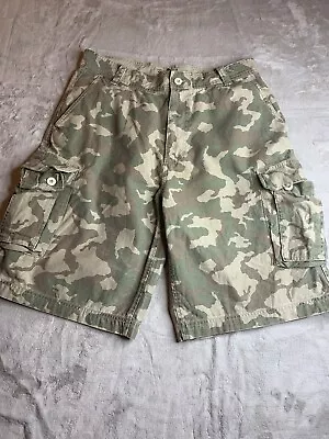 Arizona Mens Cargo Shorts Size 36 Green Camo 100% Heavyweight Cotton • $11.69