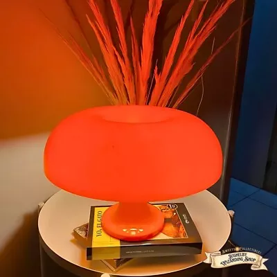 Minimalist Mushroom Lamp Retro Vintage Table Lamp Elegant Aesthetic Orange 70' • $64