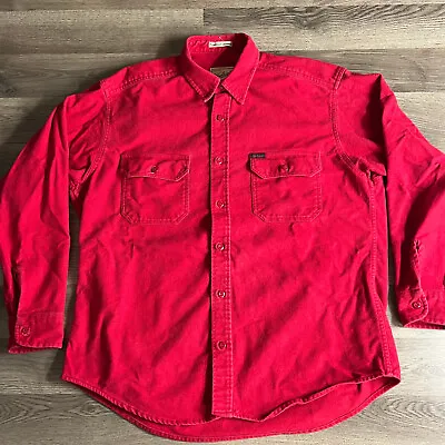 $27.95 • Buy VTG Woolrich Shirt Mens Large Expedition Chamois Cotton Button Up Long Sleeve