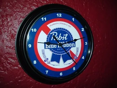 PBR Pabst Blue Ribbon Beer Bar Man Cave Advertising Clock Sign • $37.99