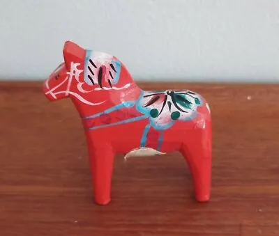 Small 5cm Akta Dalahemslojd Swedish Dala Horse Erik Pell Nils Olsson Red • £37.50