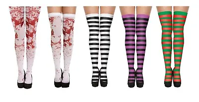 £3.46 • Buy HOLD UP STOCKINGS TIGHTS HALLOWEEN White Blood Stained Zombie Stripey Bloody UK