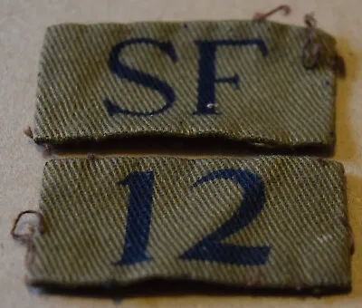 WW2 Home Guard Shoulder Title Patch Insignia SF12 Derbyshire 12th Batt (Belper) • £80