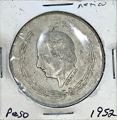 1952 Mo Mexico Cinco 5 Pesos Hidalgo 72% Silver • $25