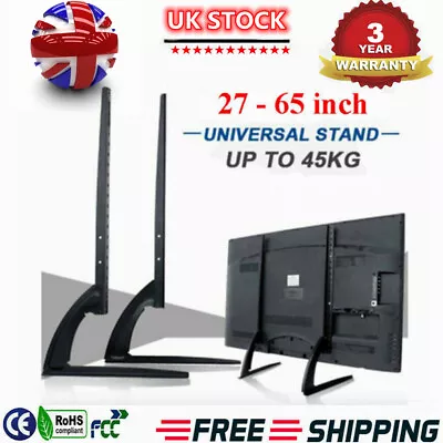 £14.89 • Buy Universal Table Top Tv Stand Riser Base Pedestal Mount Bracket 27 - 65  Lcd Led