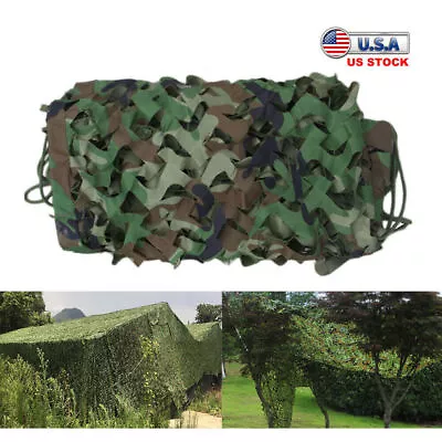 23FT X 5FT Military Camouflage Net Hunting Woodland Leaves Camo Netting Army Net • $21.74