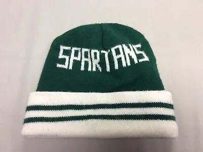Vintage 80s Michigan State Spartans Winter Beanie Hat Cap Adult One Size • $9.99