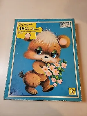 Vintage BIG EYE Teddy Bear Cute 48 Piece PUZZLE Waddingtons 1980s Complete  • $9.99