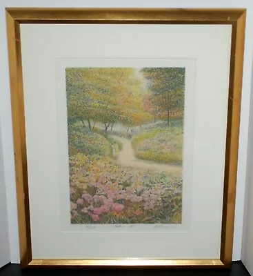 $825 • Buy Harold Altman Signed, Limited Ed. Impressionist Color Lithograph. Flowers Path