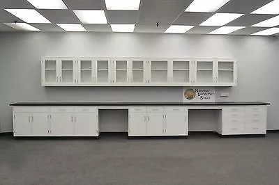 Fisher American 22' Base + 17' Wall Laboratory Cabinets W/ Bench Area E2-364 • $12405