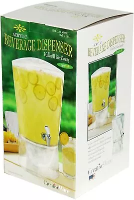 CreativeWare Sculptured Beverage Dispenser 3 Gallon Clear • $30.99