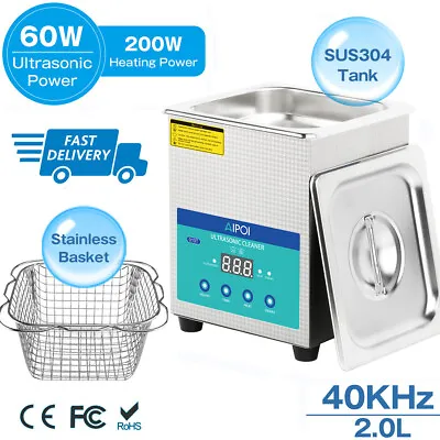 Ultrasonic Cleaner Stainless Steel 2L Liter Industry With Digital Timer New • $108.48