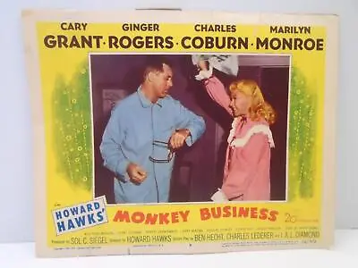 Monkey Business Marilyn Monroe Grant Rogers 1952 Movie Lobby Card #4 Free S&h Lp • $29.99