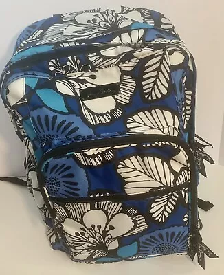 Vera Bradley Bayou Blue Large Backpack Bag Back-to-School Gym Laptop Travel Bag • $20.99