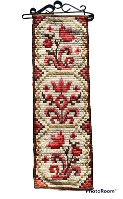 £21.88 • Buy Vintage Bell Pull, Brass Needlepoint Wall Hanging, Hand Made 65x20cm