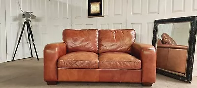£599 • Buy Superb Rare Halo Living 2 Seater Tan Leather Sofa🇬🇧🚛 Delivery 