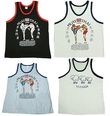 Singlets Tank Top T-shirts Vest Sleeveless Muay Thai Boxing Style Men Women • $17.99