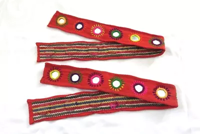 Beautiful Multicolor Hand Embroidered Textile Trim Mirror Bellydance Ethnic Belt • $10