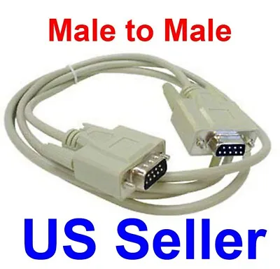 6ft DB9 RS232 Serial Cable Male To Male Null Modem Cord RS-232 Cross TX/RX Line • $7.50