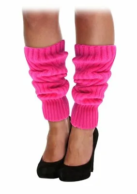 Neon Pink Leg Warmers - Costume Accessory Fancy Dress Up Retro 70's 80's • £3.99