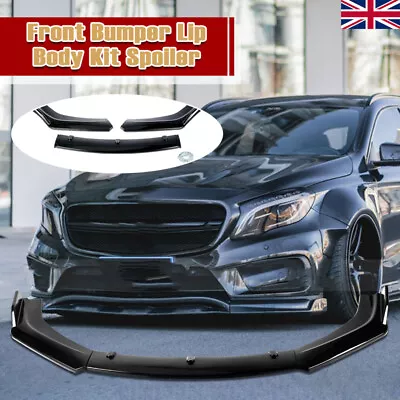 Glos Black Front Bumper Lip Spoiler Splitter Protector For Mazda 3 6 Sedan 04-22 • $54.95