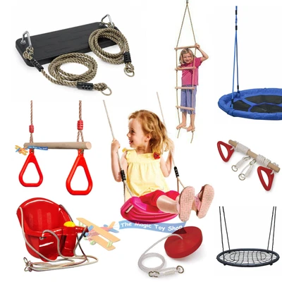 £40.69 • Buy NEW Garden Outdoor Swings Climbing Rope Ladder Wooden Frame Wall Trapeze Safety