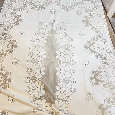 $24.99 • Buy Diolen Tablecloth Rectangle Lace Cream Off White Flowers Boho
