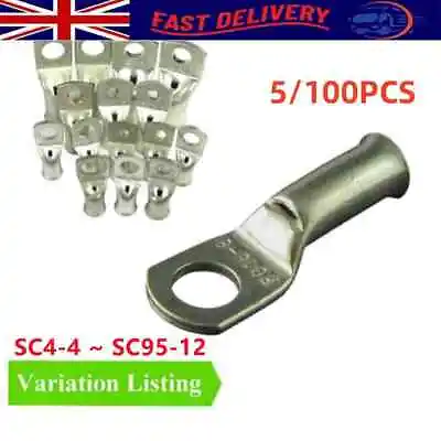 £1.99 • Buy 5/100PCS Copper Tube Terminals Terminal Battery Welding Cable Lug Ring Crimp