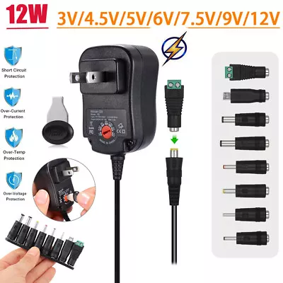 12W 3V-12V Universal AC Adapter Power Supply Wall Charger Cord For DC Charger US • $9.69