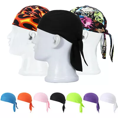 Quick Dry Do Rag Skull Cap Head Wrap Motorcycle Biker Doo Du Dew Bandana Hat • $5.99