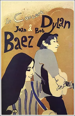 BOB DYLAN JOAN BAEZ 1965 Tour Concert Poster • $12.99