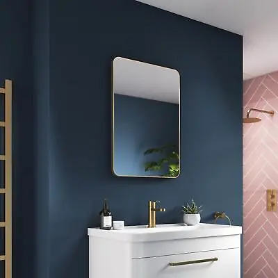 £79.99 • Buy 500x700mm Jett Brushed Brass Bathroom Mirror