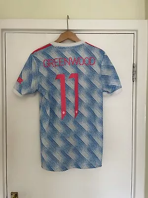 Mens Adidas Manchester United GREENWOOD #11 Away Football Shirt 21/22 Size Small • £29.99