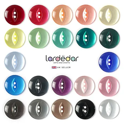£2.50 • Buy Quality Fish Eye Buttons ( 25 Colours, 4 Sizes ) - Fast Dispatch & Free Postage