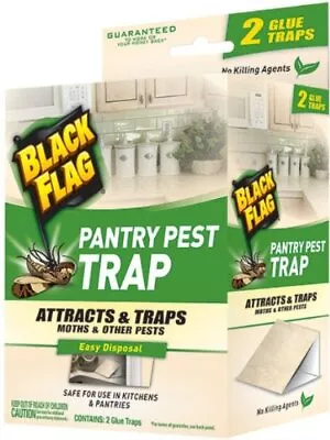 3 Pack Black Flag Pantry Pest Trap For Moths & Pests 2 Glue Traps Each 6 Total • $16.11