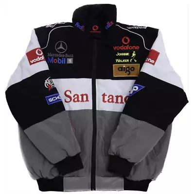 NEW Adults F-1 Team Racing Black Gray Mercedes Embroidery EXCLUSIVE JACKET • £39.99