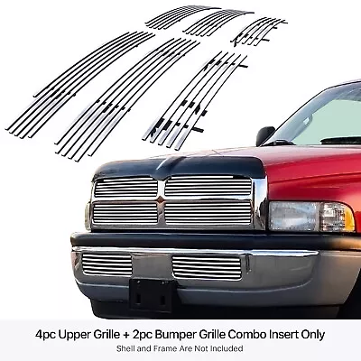 Fits 1994-2001 Dodge Ram Stainless Steel Chrome Billet Grille Insert Combo • $97.99