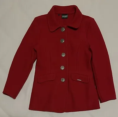 $49.96 • Buy Geiger Collections Austria Sz 38 L 100% Wool Jacket Car Coat Button Front Red