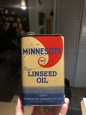 $19.99 • Buy Vintage Minnesota Linseed Oil Can Minneapolis Quart Gas Oil Advertising