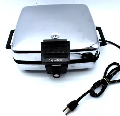 Vintage Montgomery Wards Signature Chrome Waffle Maker BE46032B • $39.99