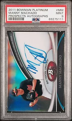 2011 Bowman Platinum Prospects Manny Machado Auto - PSA 9 • $149