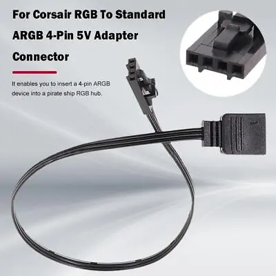 For Corsair 4 Pin RGB To Standard ARGB 5V 3 Pin Connector Cable 25cm J9S4 • £1.40