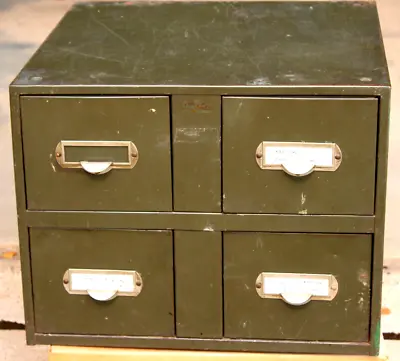Large Vintage Industrial 4 Drawer Metal Parts Cabinet 16  X 16  X 12 1/2  T • $45