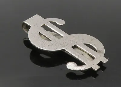 ADMARK 925 Sterling Silver - Vintage Shiny Dollar Sign Money Clip - TR1712 • $55.99