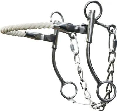 Showman Stainless Steel Hackamore W/ Rope Nose & 7  Cheeks • $30.99