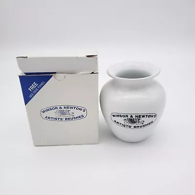 Vintage Winsor Newton’s Ceramic Vase Artists Brush Holder 4  Double Sided W/ Box • $77.99