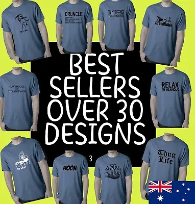 Funny T Shirts Best SELLERS Men's Mens Blue T Shirt Slogan Fun Joke Tee 👀😜 3 • $24.95
